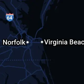 Virginia Beach County, VA Map